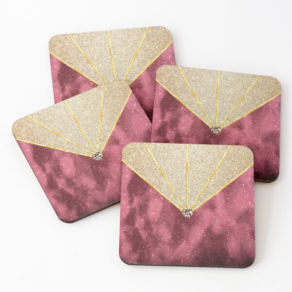 Item preview, Dark Red Velvet Pattern Gold Glitter Fashion Geometric designed and sold by Jolly-Yosei.