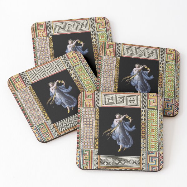 Item preview, DANCING MAENAD WITH CYMBALS ,ANTIQUE ROMAN PAINTING WITH POMPEII MOSAICS PATCHWORK  designed and sold by BulganLumini.