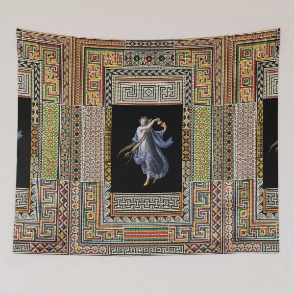 Item preview, DANCING MAENAD WITH CYMBALS ,ANTIQUE ROMAN PAINTING WITH POMPEII MOSAICS PATCHWORK  designed and sold by BulganLumini.