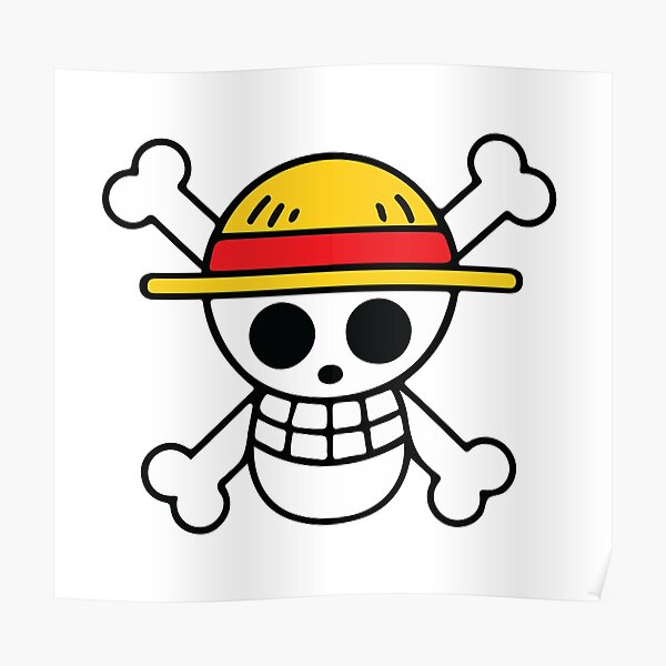 One Piece Strawhat Flag Logo Poster By Raxivex15 Redbubble