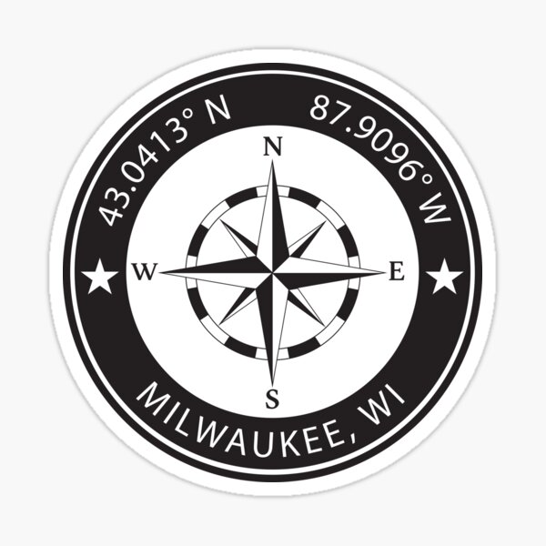 Item preview, Milwaukee, Wisconsin Geographical Coordinates designed and sold by TeeOhGraphics.