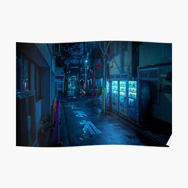 Midnight in Tokyo Light up by Vending Machine Poster