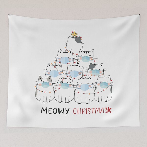 Item preview, Meowy Christmask Cute Christmas Cats designed and sold by Suhy.