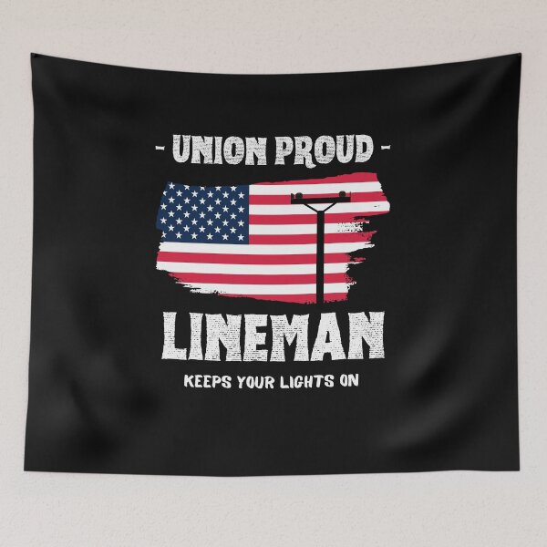 Item preview, Union Proud Lineman Keeps Your Lights On designed and sold by Teez-Me.