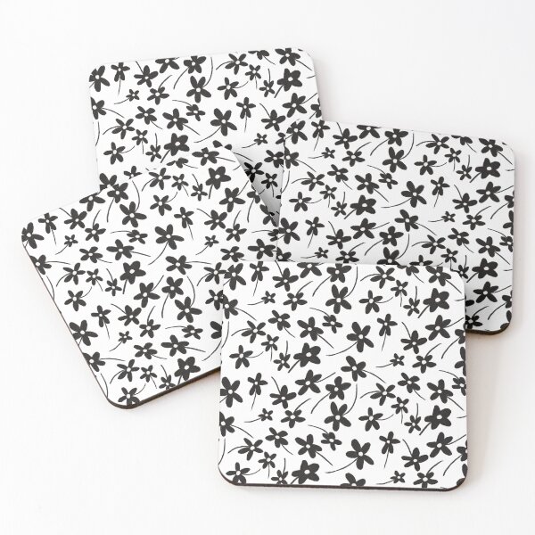 Item preview, Simple Small Black Flower Pattern on White designed and sold by Stephanie McRae.
