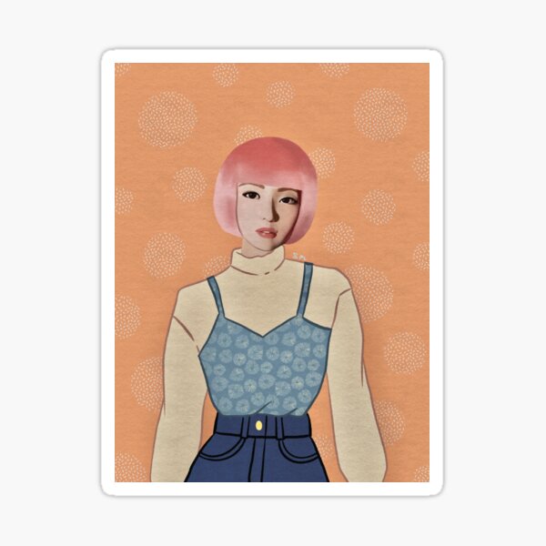 Pink Haired Girl Sticker
