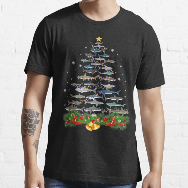 Shark Christmas Tree Shark Lovers Gifts Men Women Kids Essential T-Shirt