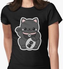Kuroi Maneki Neko Women's Fitted T-Shirt