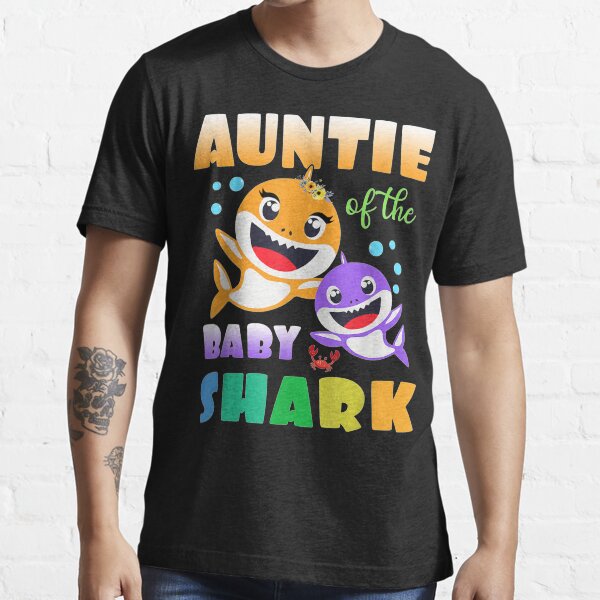 Unisex Graphic Tee Auntie Shark Shirt Family Shirts Aunt Shark Birthday Party Tia Shark Sister Shirt Gifts From Niece Nephew