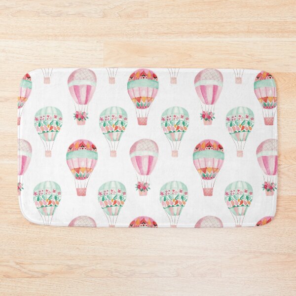 Item preview, Watercolor pink decorative floral Hot air balloon designed and sold by creatisha.