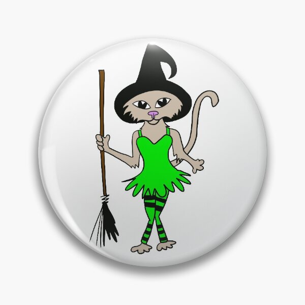 Item preview, Halloween Witch Cat designed and sold by KitCatCards.