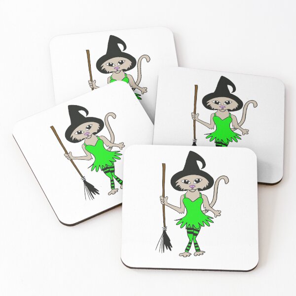 Item preview, Halloween Witch Cat designed and sold by KitCatCards.