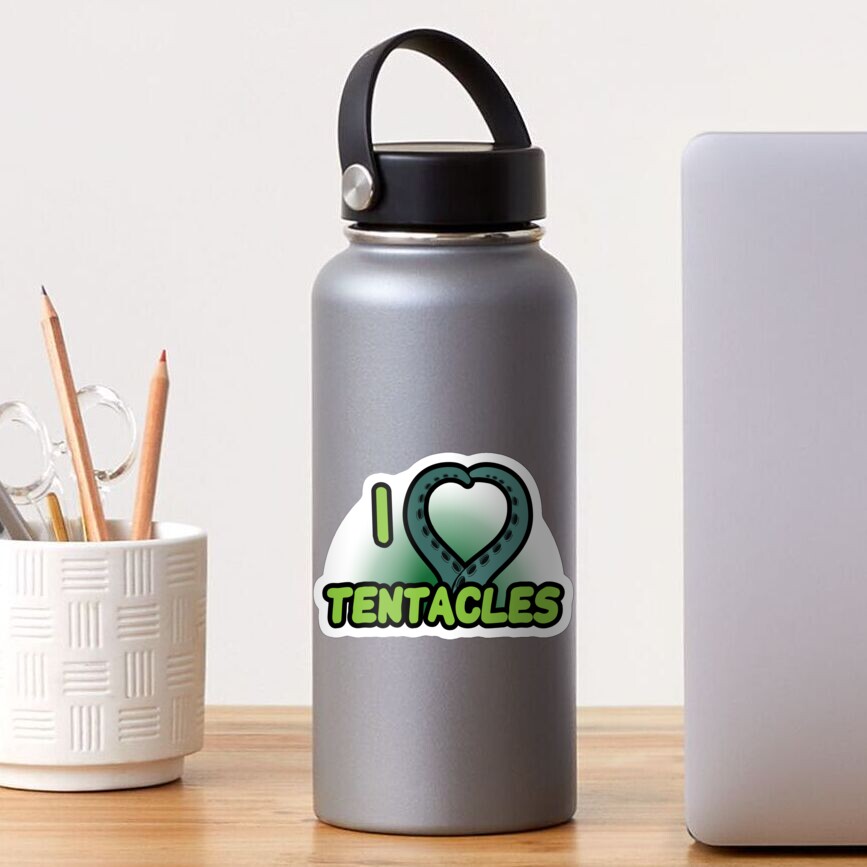 I Love Tentacles, I (Heart) Tentacles, Cthulhu or Octopus Fan Design Sticker