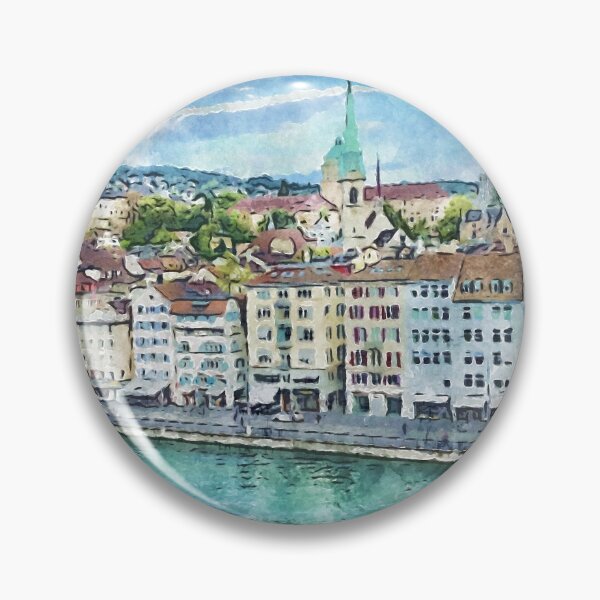 Item preview, Zurich Lindenhof hill view watercolor designed and sold by seunglee.