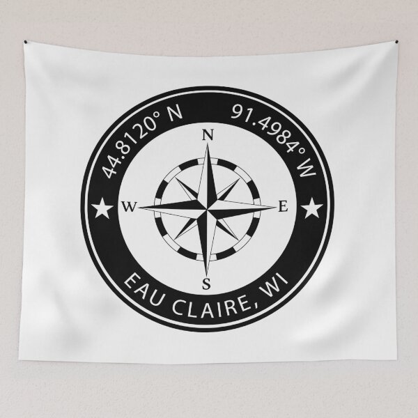 Item preview, Eau Claire, Wisconsin Geographical Coordinates designed and sold by TeeOhGraphics.