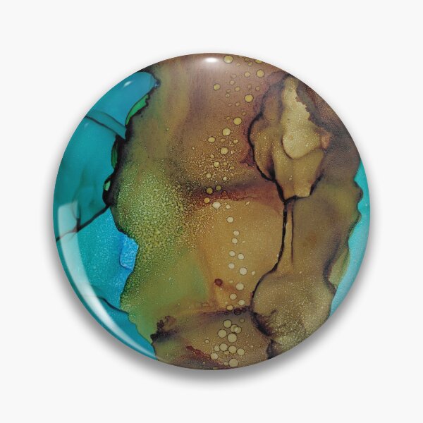 Item preview, Brown Turquoise Abstract 2: Original Alcohol Ink Painting by Herzart designed and sold by herzart.