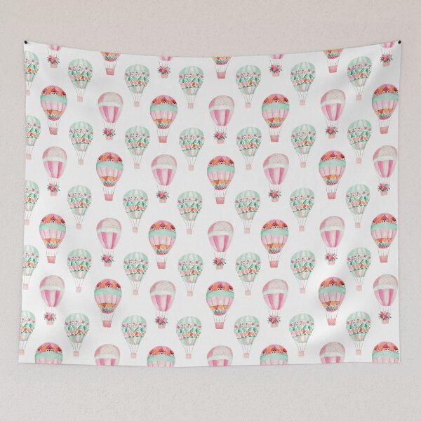 Item preview, Watercolor pink decorative floral Hot air balloon designed and sold by creatisha.