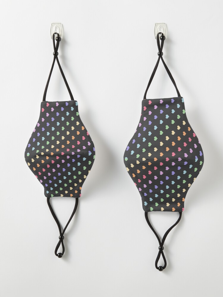 Alternate view of Kawaii Black Rainbow Hearts Mask