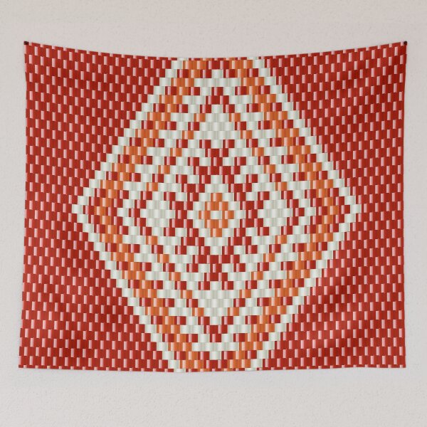 Item preview, Romanian beaded folk motif with ancestral embroidery symbolising The Eye designed and sold by folkyouall.