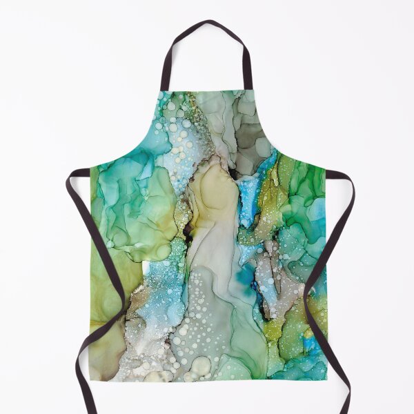 Item preview, Green, Blue, and Gray Abstract: Original Alcohol Ink Painting by Herzart designed and sold by herzart.