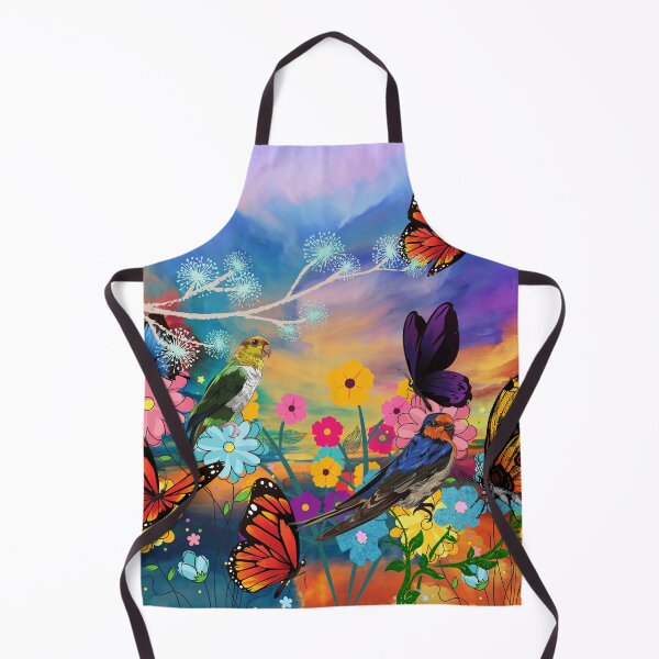 Item preview, Colorful sky flowers butterflies and birds designed and sold by Linger0418.
