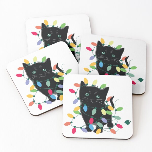 Item preview, Kitten with Christmas Lights designed and sold by DesignCats.