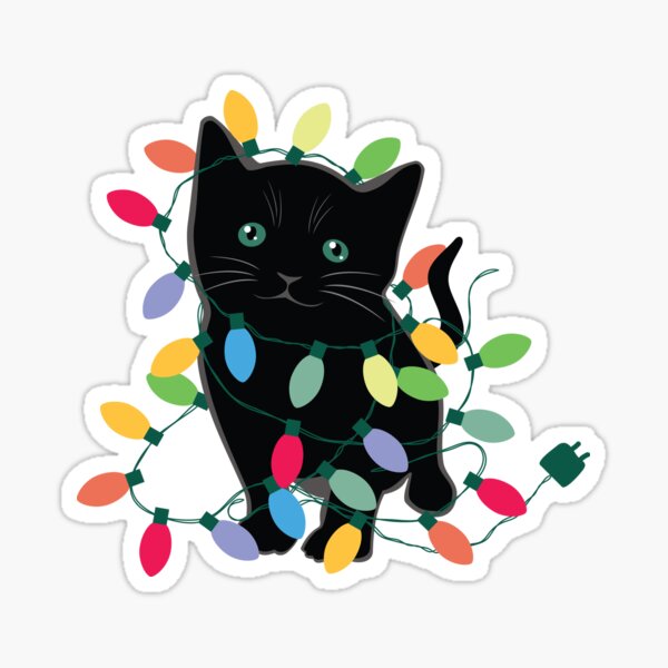 Item preview, Kitten with Christmas Lights designed and sold by DesignCats.