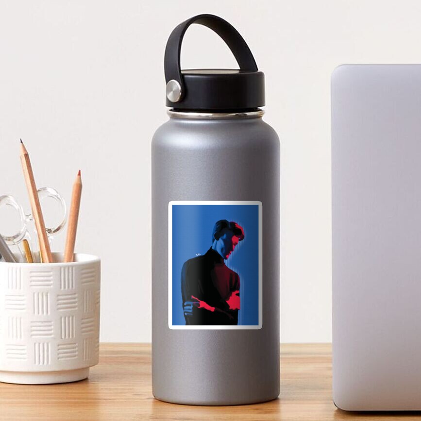 Blue Gel Lighting Man Portrait Sticker
