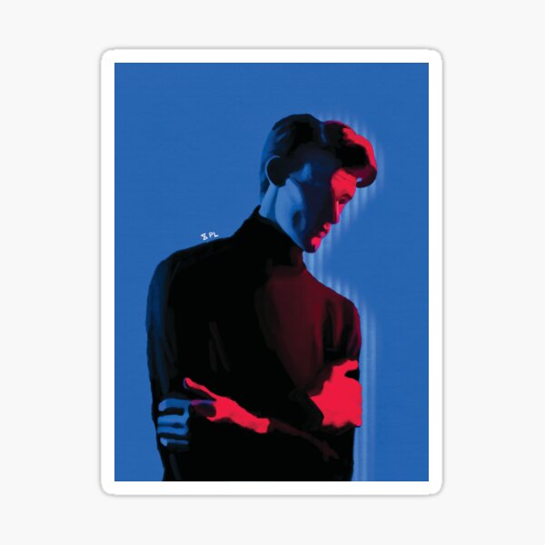 Blue Gel Lighting Man Portrait Sticker
