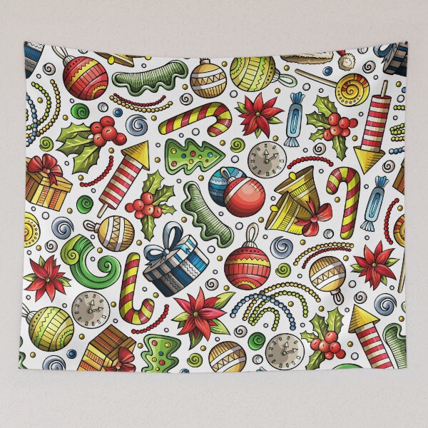 Item preview, Fun Cartoon Christmas - Candy Canes, Mistletoe, Christmas Trees, Santa, & Ornaments designed and sold by abnaxus.