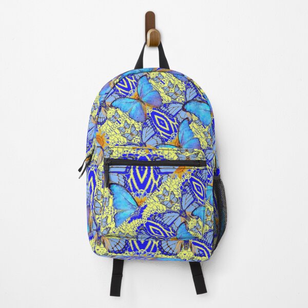 Item preview, DECARATIVE BLUE BUTTERFLIES YELLOW PATTERNS ABSTRACT ART designed and sold by sharlesart.