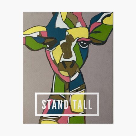 Stand Tall - Colorful Giraffe Painting by Christie Olstad Art Board Print