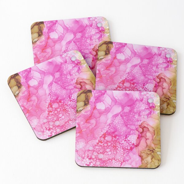 Item preview, Pink Brown Abstract: Original Alcohol Ink Painting by Herzart designed and sold by herzart.
