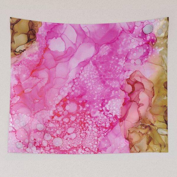 Item preview, Pink Brown Abstract: Original Alcohol Ink Painting by Herzart designed and sold by herzart.