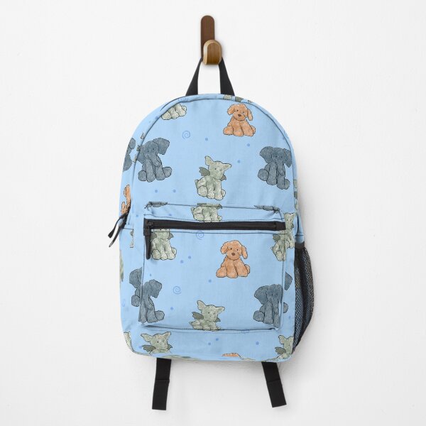 Item preview, stuffed animal pattern blue designed and sold by Sara Frane.