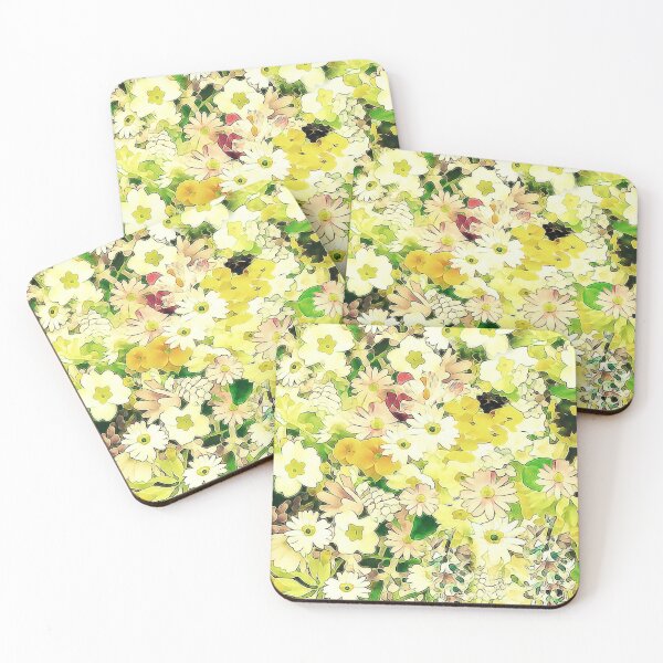 Item preview, Yellow White Green Flower Garden Art Print, Fresh and Calm Floral Art designed and sold by iASunshine.