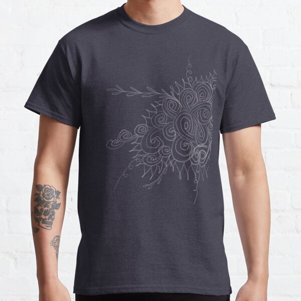 Chalk swirl flower doodle Classic T-Shirt