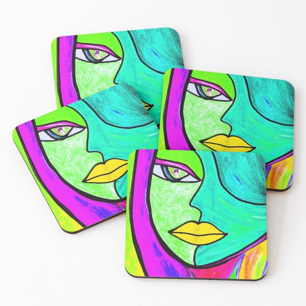 Item preview, Colorful Abstract Portrait Painting designed and sold by CrazyCraftLady.