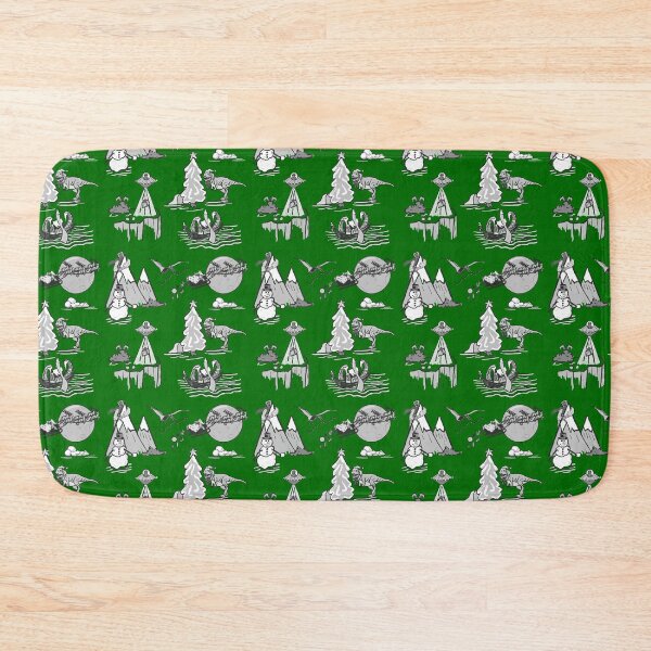 Item preview, Outlandish Christmas Toile Pattern - Green Background designed and sold by Quick Brown Fox Canada.