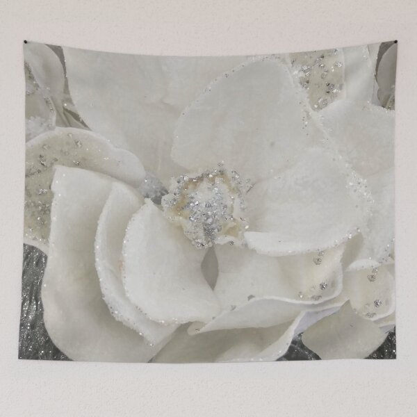 Item preview, White Flower Silver Glitter designed and sold by CrazyCraftLady.