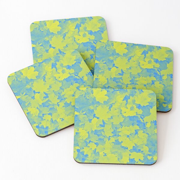 Item preview, Impressionist Fall Leaves in Yellow and Blue Art designed and sold by iASunshine.