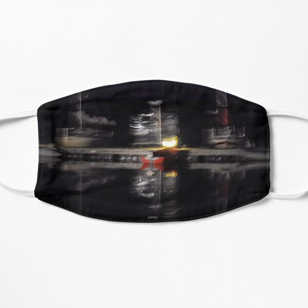 Photographie abstraite bateaux au quai la nuit Masque sans plis