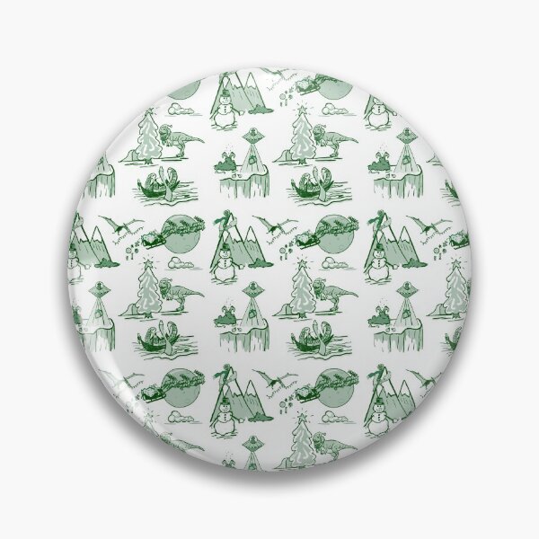 Item preview, Outlandish Christmas Toile Pattern - green on white designed and sold by Quick Brown Fox Canada.