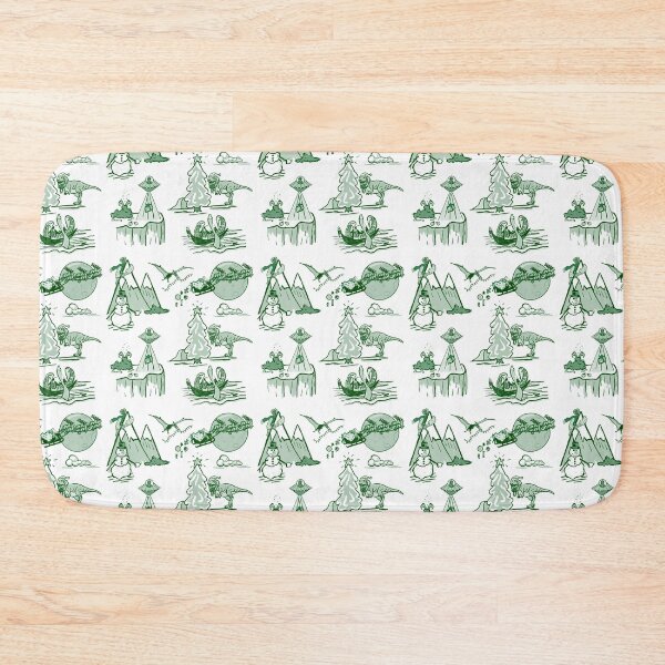 Item preview, Outlandish Christmas Toile Pattern - green on white designed and sold by Quick Brown Fox Canada.