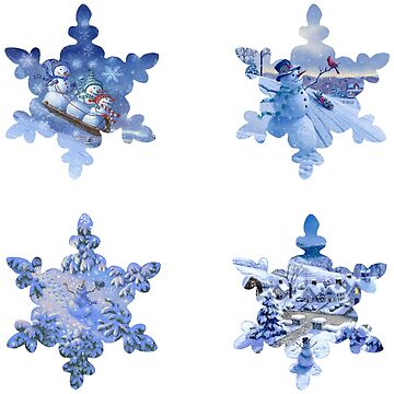Artwork thumbnail, 4 Snowflakes by RuthSanderson