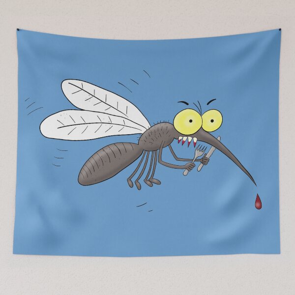 Item preview, Funny mosquito insect cartoon illustration designed and sold by FrogFactory.