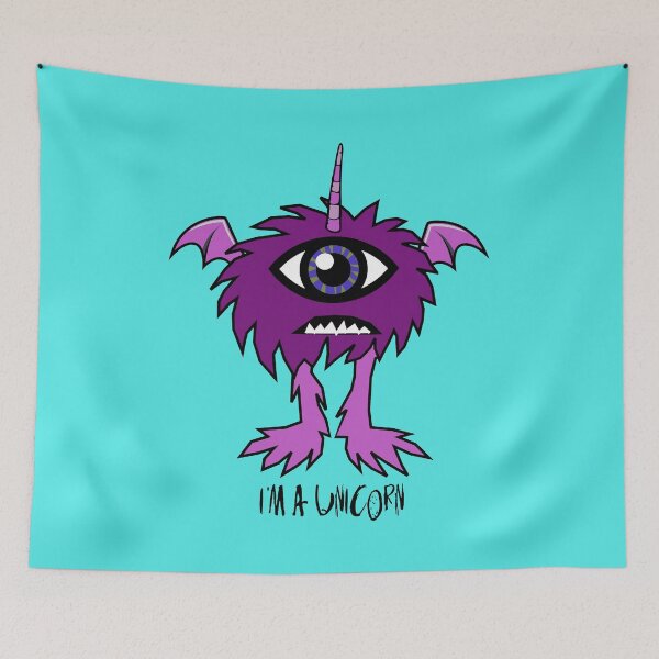 Item preview, One Eye One Horn Flying Purple Unicorn designed and sold by FreakamaGeek.
