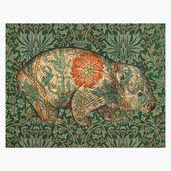 Rossetti's Wombat in Green Flower Garden Jigsaw Puzzle