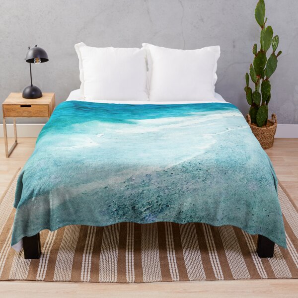 Artikelvorschau, Tropischer Strand in blaugrünem Aqua-Türkisblau mit Ozeanwellen entworfen und verkauft von SilverSpiral.