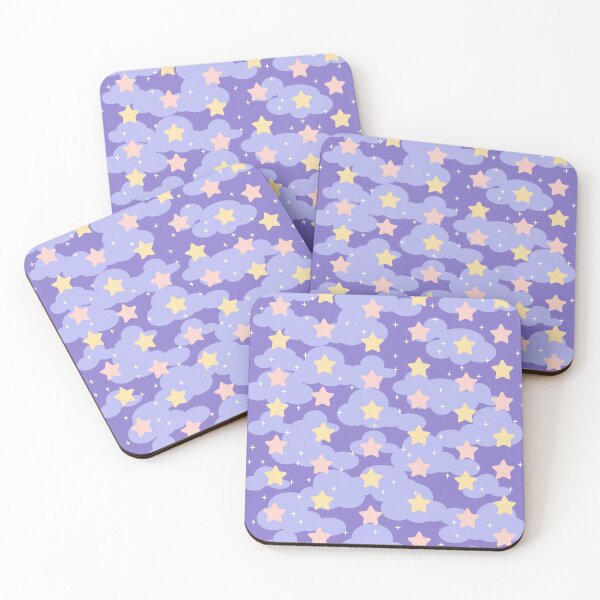 Item preview, Cute starry sky on purple background seamless pattern designed and sold by Albamarina.